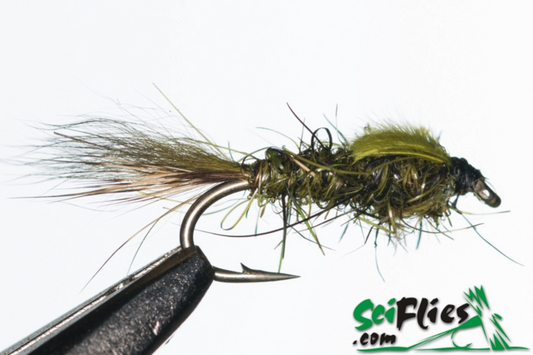 Gold Ribbed Hares Ear (Gold Bead) Olive
